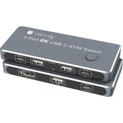Przełącznik Techly Techly Przełącznik KVM USB-C 2x1 z DisplayPort 1.4 Video 8K