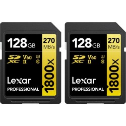 Karta Lexar Professional 1800x SDXC 128 GB + 128 GB Class 10 UHS-II/U3 V60 (LSD1800128G-B2NNG)