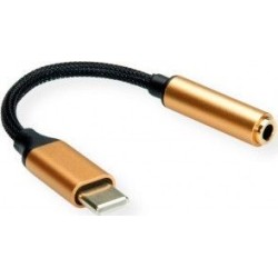 Adapter USB Roline USB-C - Jack 3.5mm Złoty