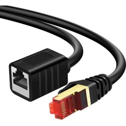 Spacetronik Kabel LAN przedłużacz CAT7 czarny 3m 10Gbps/s internetowe złącze RJ45