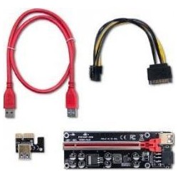 Qoltec Qoltec Riser PCI-E 1x - 16x | USB 3.0 | ver.009S Plus | SATA/PCI-E 6 pin
